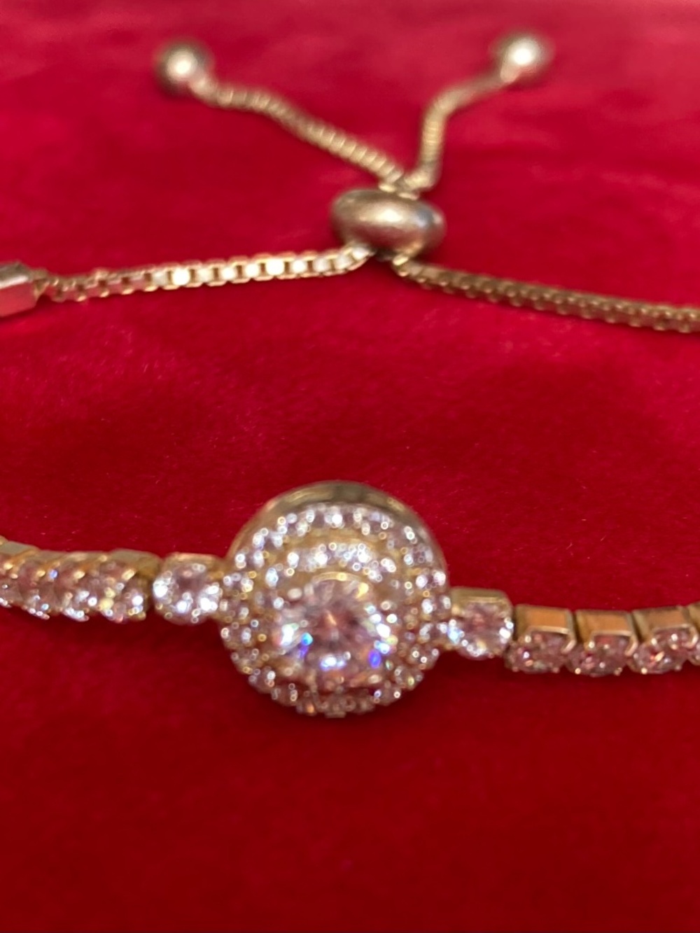 Goldtone & CZ Bracelet